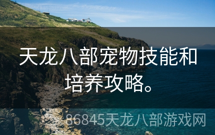 天龙八部宠物技能和培养攻略。