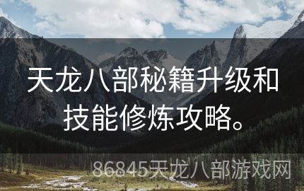 天龙八部秘籍升级和技能修炼攻略。