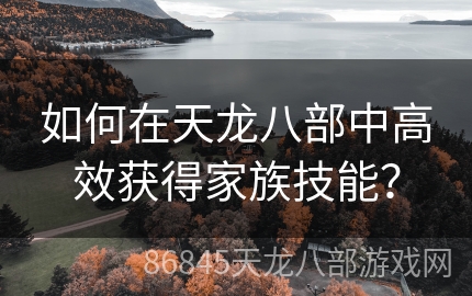 如何在天龙八部中高效获得家族技能？