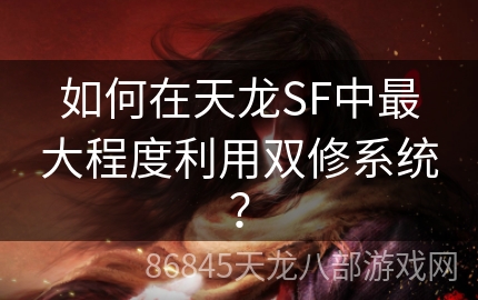 如何在天龙SF中最大程度利用双修系统？