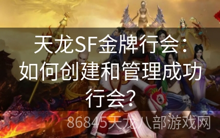 天龙SF金牌行会：如何创建和管理成功行会？