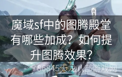 魔域sf中的图腾殿堂有哪些加成？如何提升图腾效果？