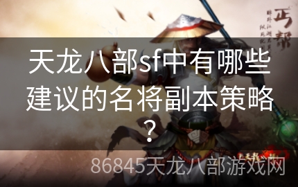 天龙八部sf中有哪些建议的名将副本策略？