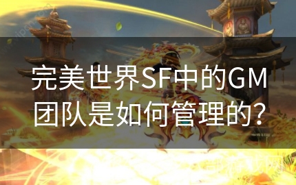 完美世界SF中的GM团队是如何管理的？