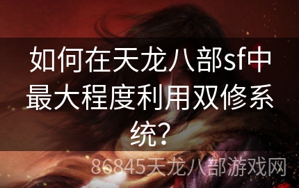 如何在天龙八部sf中最大程度利用双修系统？