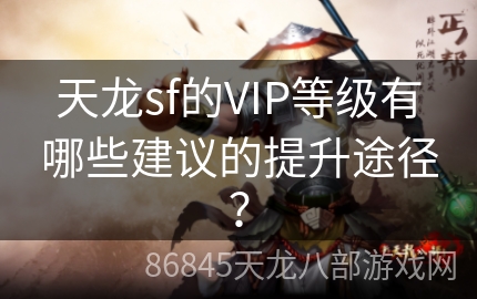 天龙sf的VIP等级有哪些建议的提升途径？