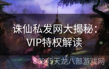 诛仙私发网大揭秘：VIP特权解读