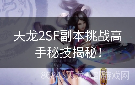 天龙2SF副本挑战高手秘技揭秘！