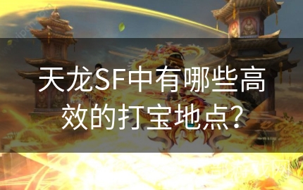 天龙SF中有哪些高效的打宝地点？