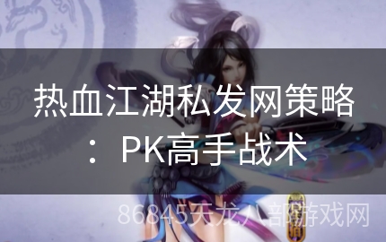 热血江湖私发网策略：PK高手战术