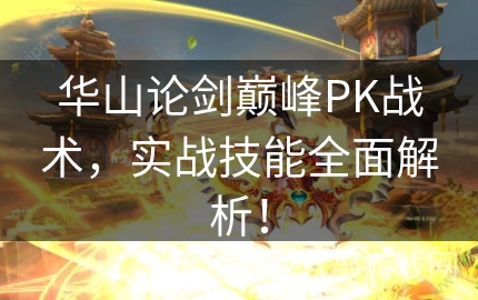 华山论剑巅峰PK战术，实战技能全面解析！