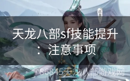 天龙八部sf技能提升：注意事项