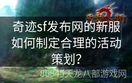 奇迹sf发布网的新服如何制定合理的活动策划？