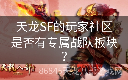 天龙SF的玩家社区是否有专属战队板块？