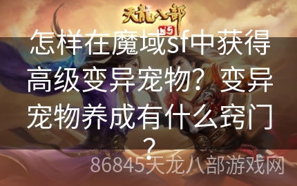 怎样在魔域sf中获得高级变异宠物？变异宠物养成有什么窍门？