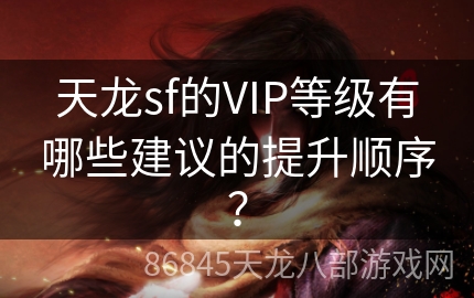 天龙sf的VIP等级有哪些建议的提升顺序？