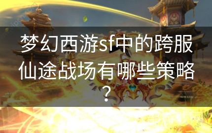 梦幻西游sf中的跨服仙途战场有哪些策略？