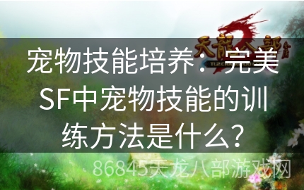 宠物技能培养：完美SF中宠物技能的训练方法是什么？