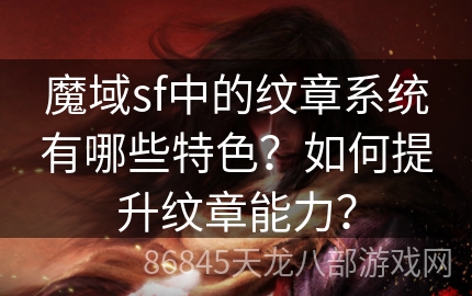 魔域sf中的纹章系统有哪些特色？如何提升纹章能力？