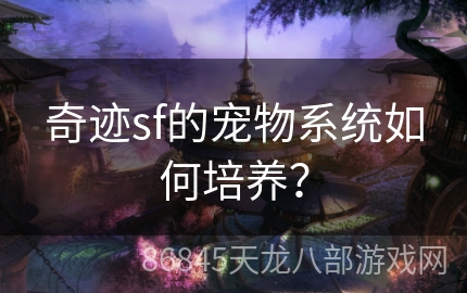 奇迹sf的宠物系统如何培养？