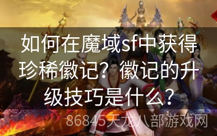 如何在魔域sf中获得珍稀徽记？徽记的升级技巧是什么？