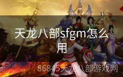 天龙八部sfgm怎么用